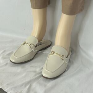 A New Day Bone Slip On Mule Loafers Gold Bit Neutral Size 9 NWT Officewear